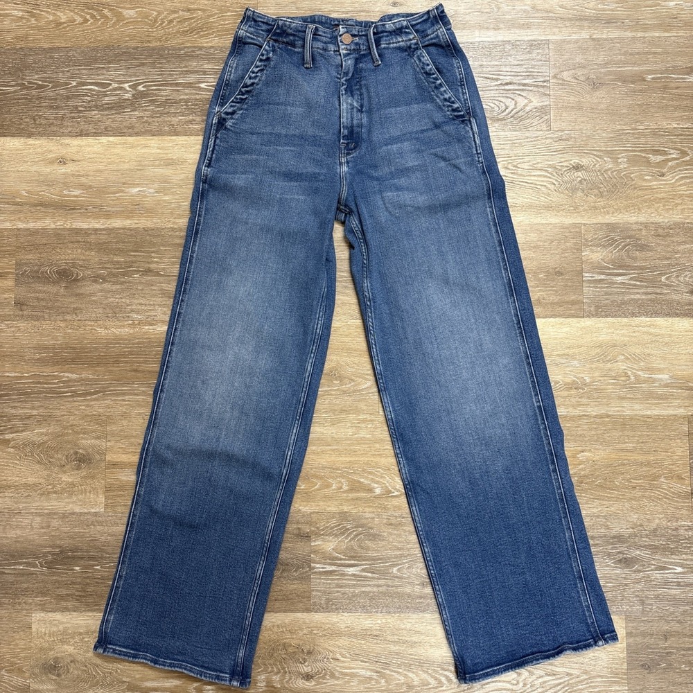 Mother Jeans The Major Zip Skimp Sz 27 Work Hard Play Hard Patch Pocket Trouser